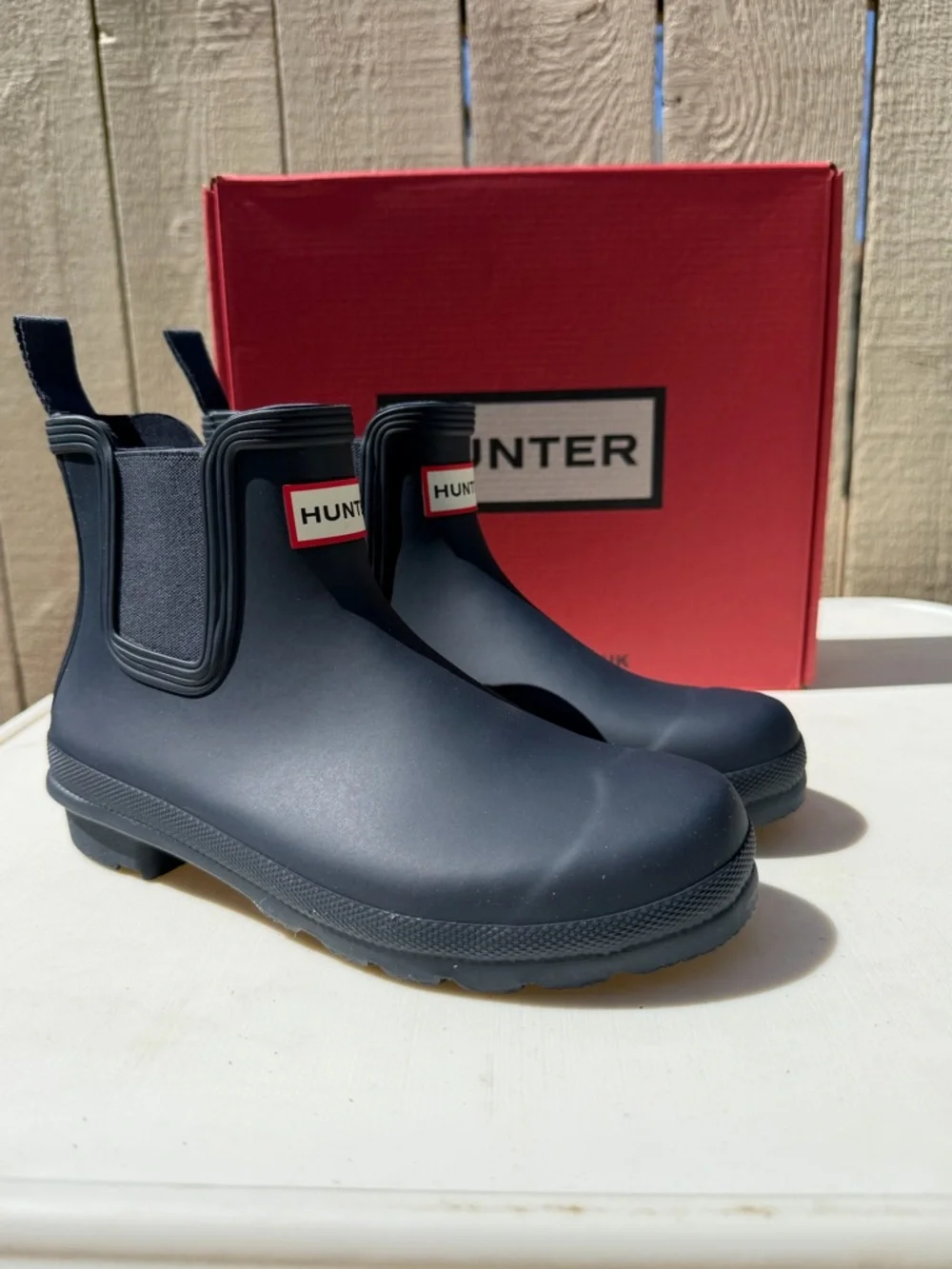 Hunter Women's Size 11 Original‎ Chelsea Boots Navy Blue NEW IN BOX Matte Blue